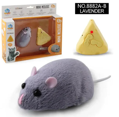 Interactive 4-Way Remote Control Flocking Mouse Toy for Pets