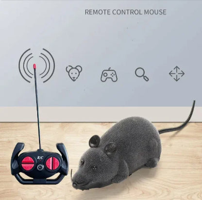 Interactive 4-Way Remote Control Flocking Mouse Toy for Pets